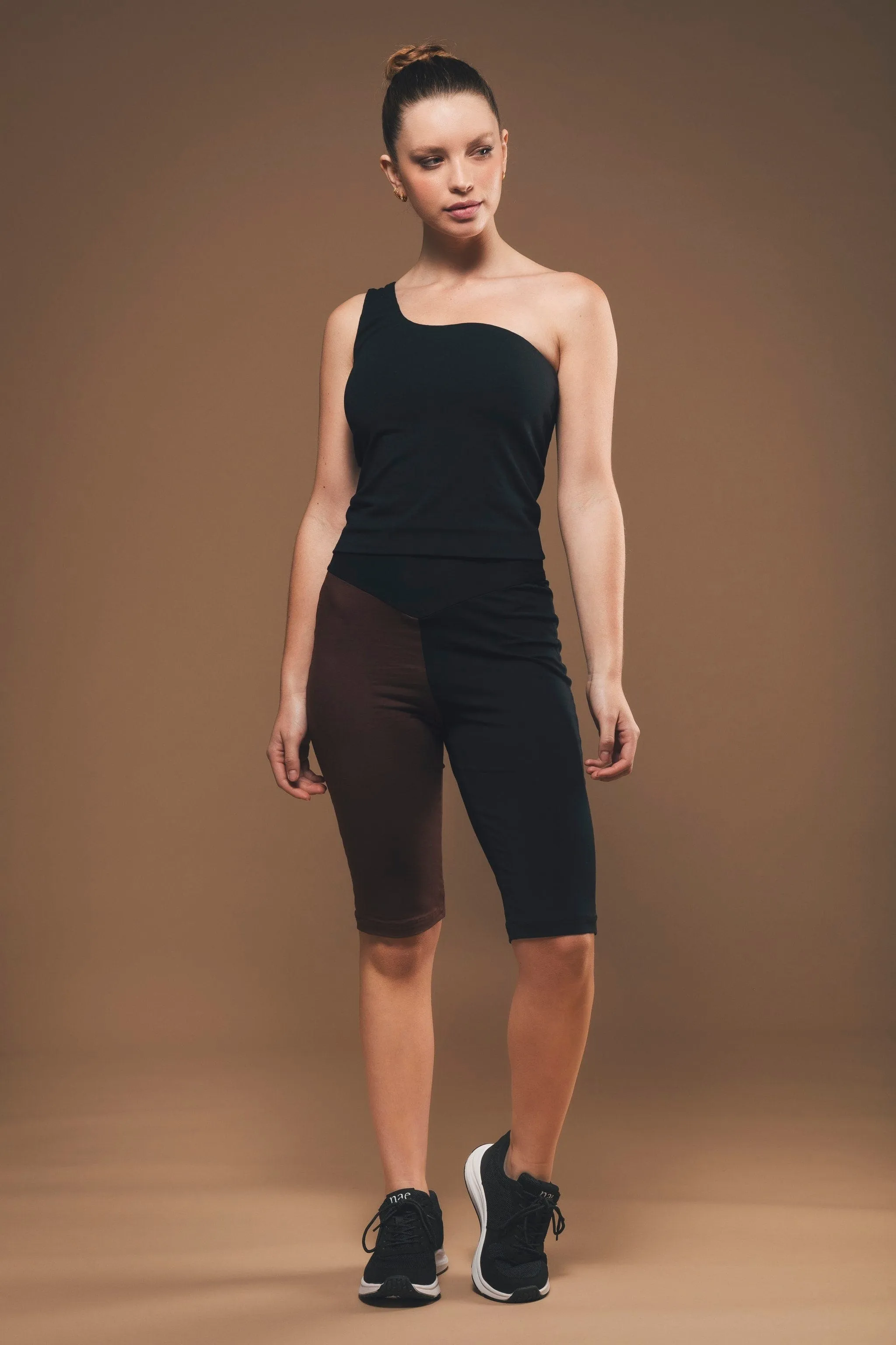 Organic Cotton One Shoulder Top | Black