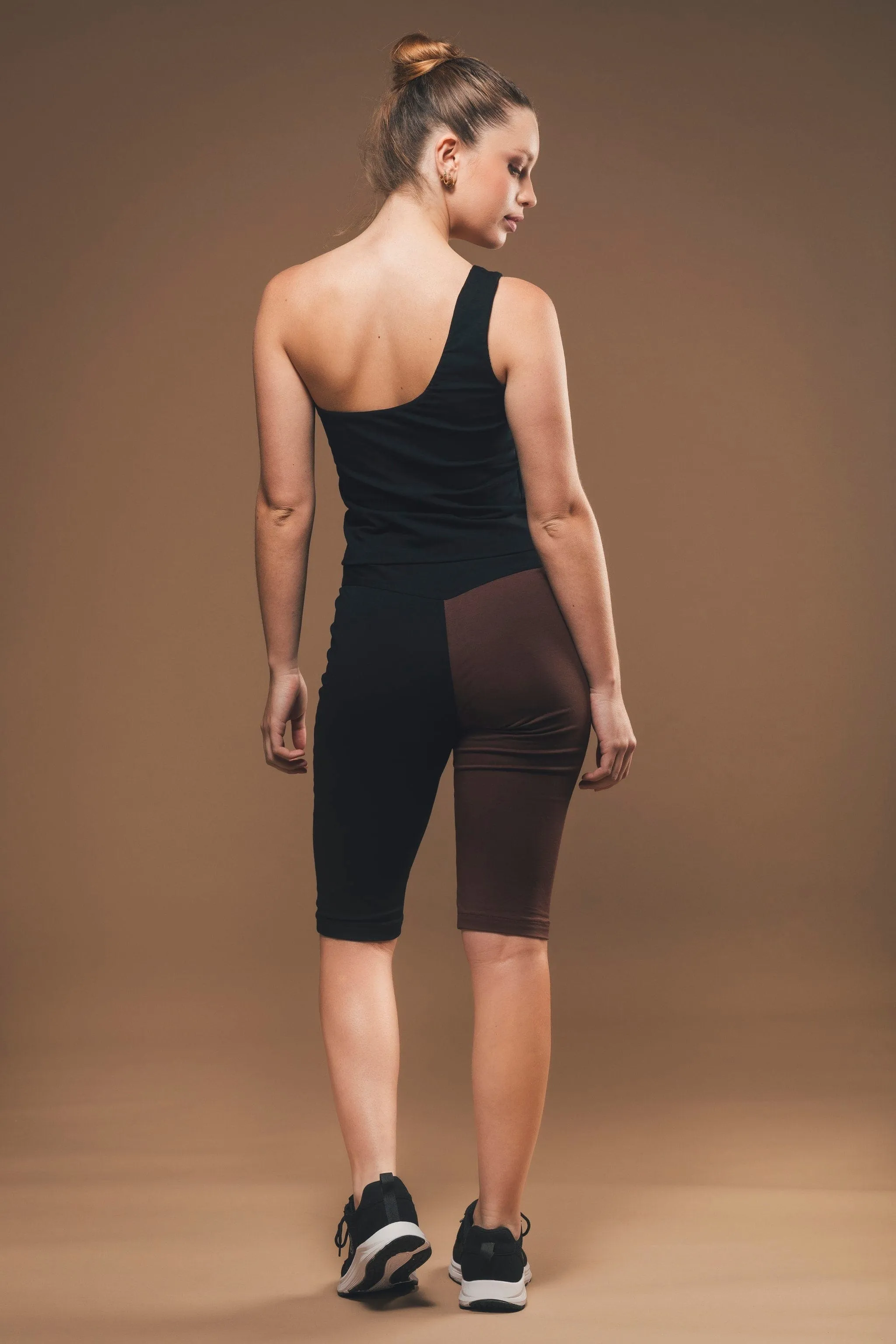 Organic Cotton One Shoulder Top | Black