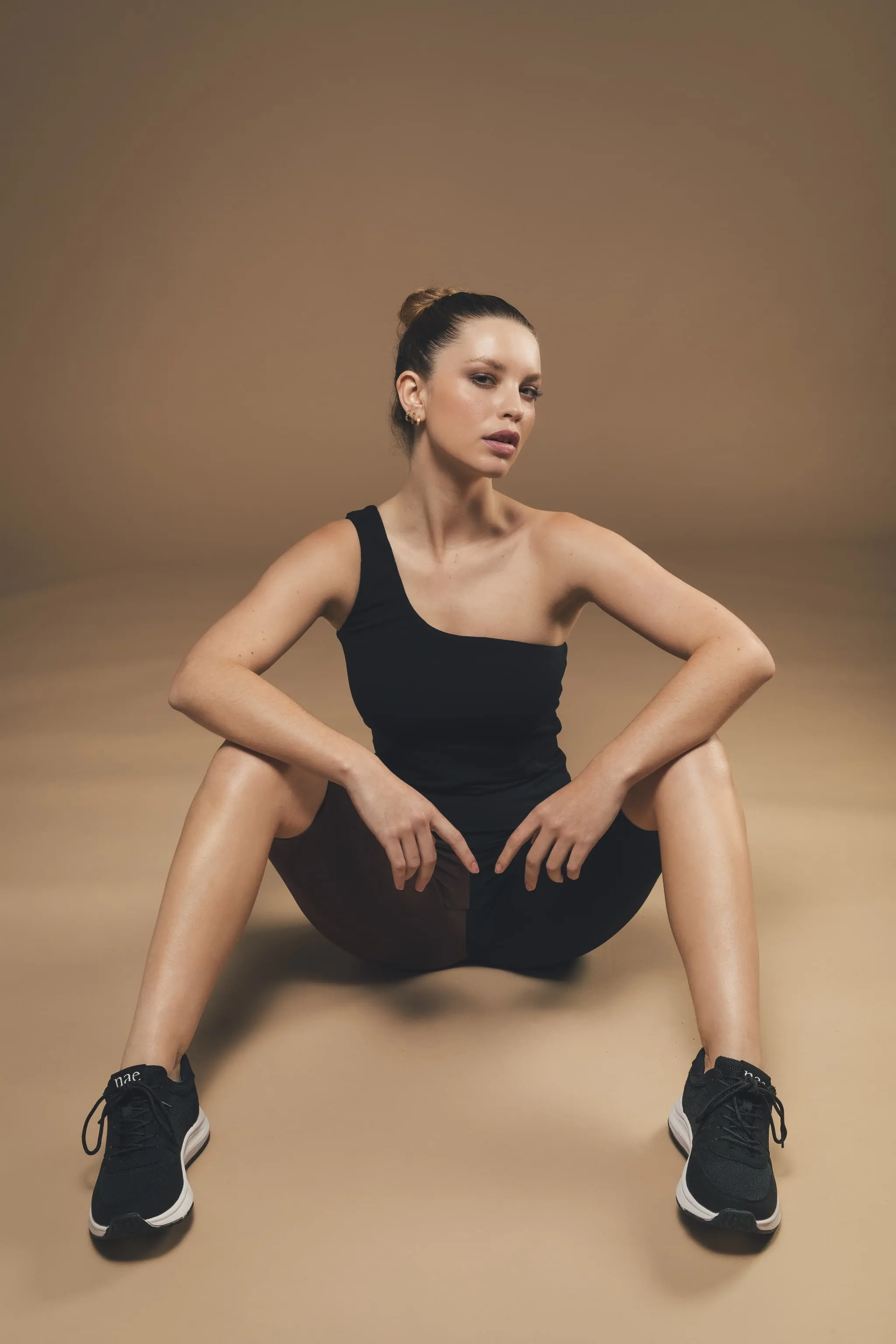Organic Cotton One Shoulder Top | Black