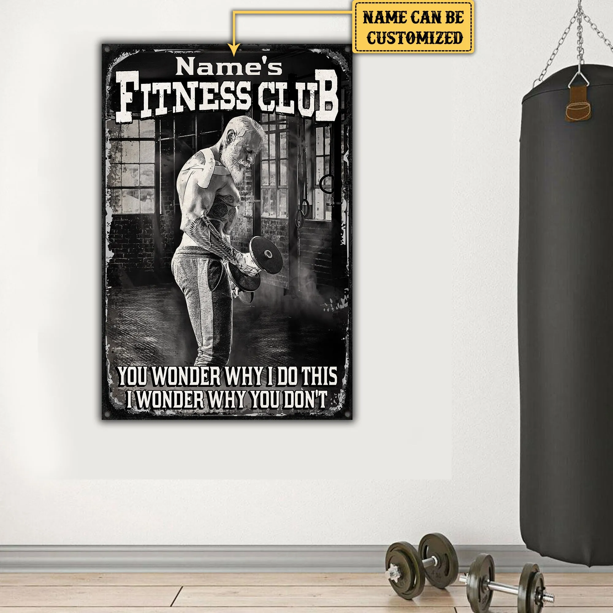 Personalized Fitness Club Metal Sign