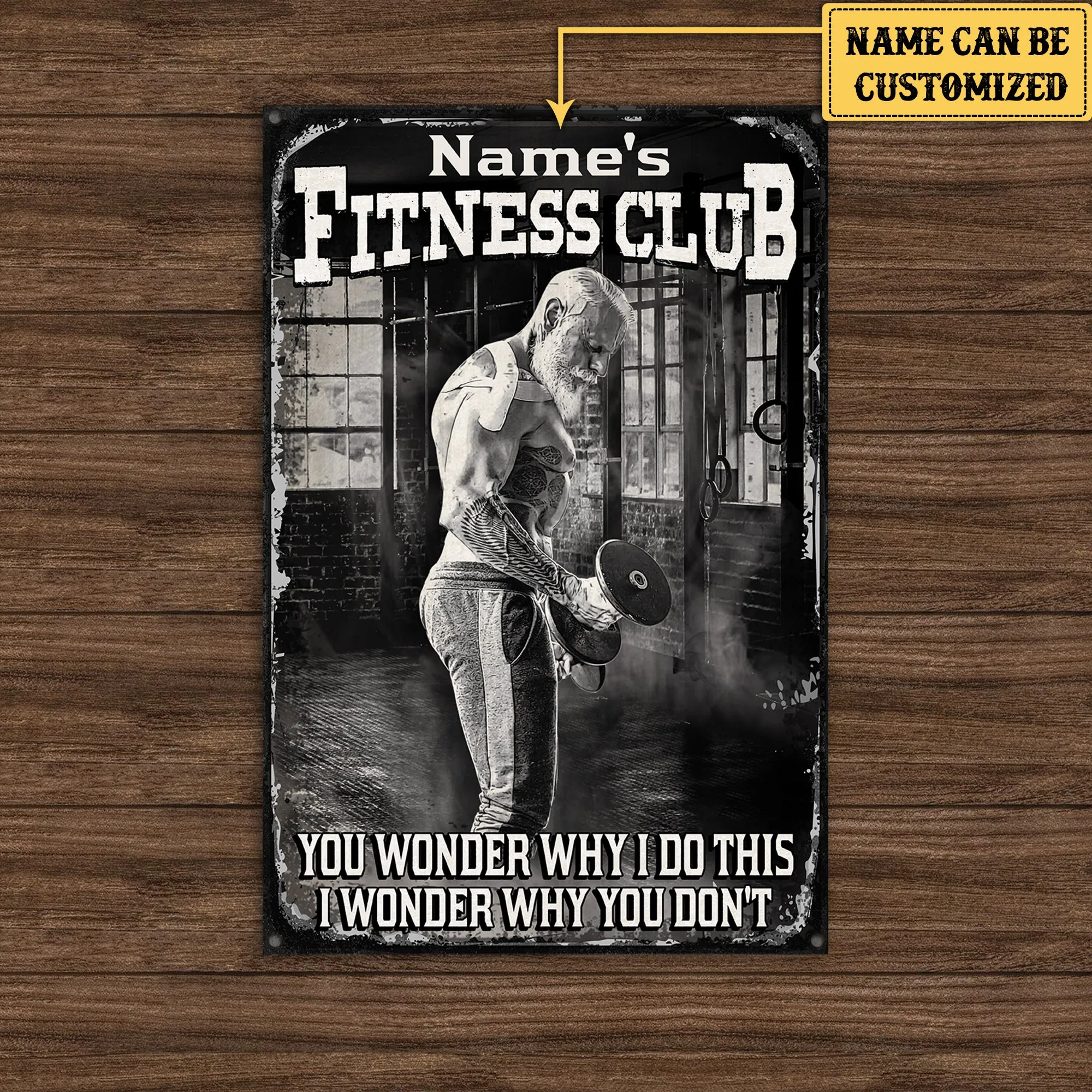 Personalized Fitness Club Metal Sign