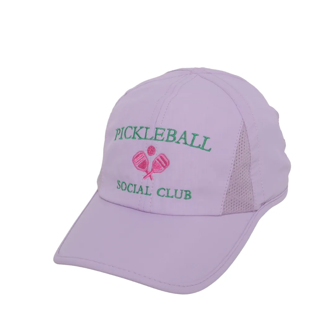 Pickleball Social Club with Pink Paddles Lightweight Ponyflo® Cap