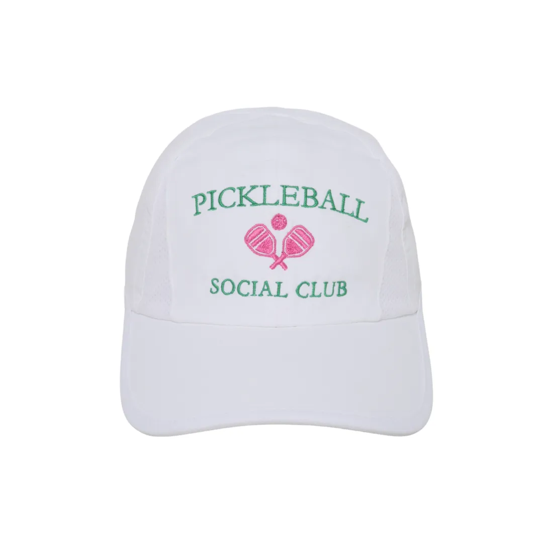 Pickleball Social Club with Pink Paddles Lightweight Ponyflo® Cap