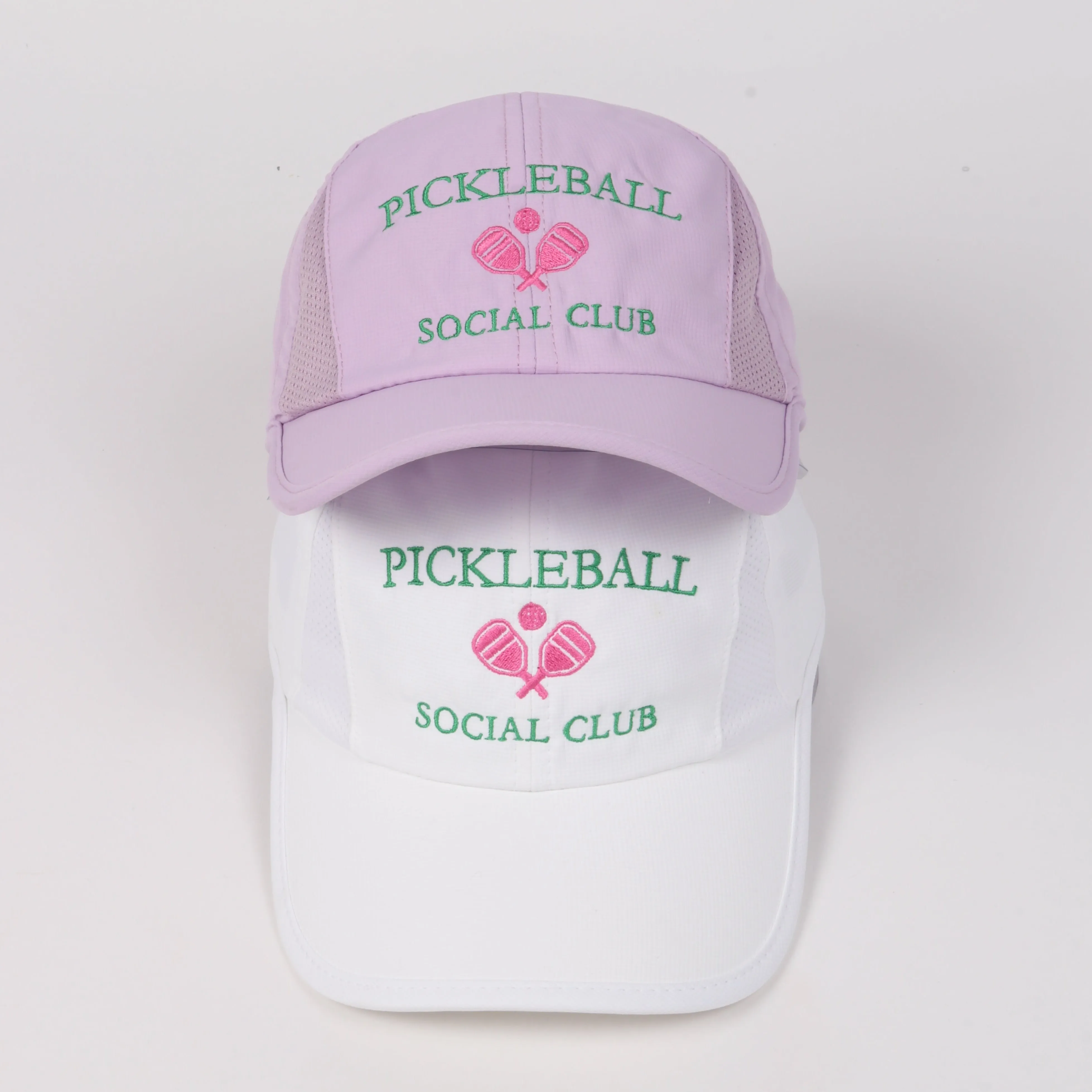 Pickleball Social Club with Pink Paddles Lightweight Ponyflo® Cap