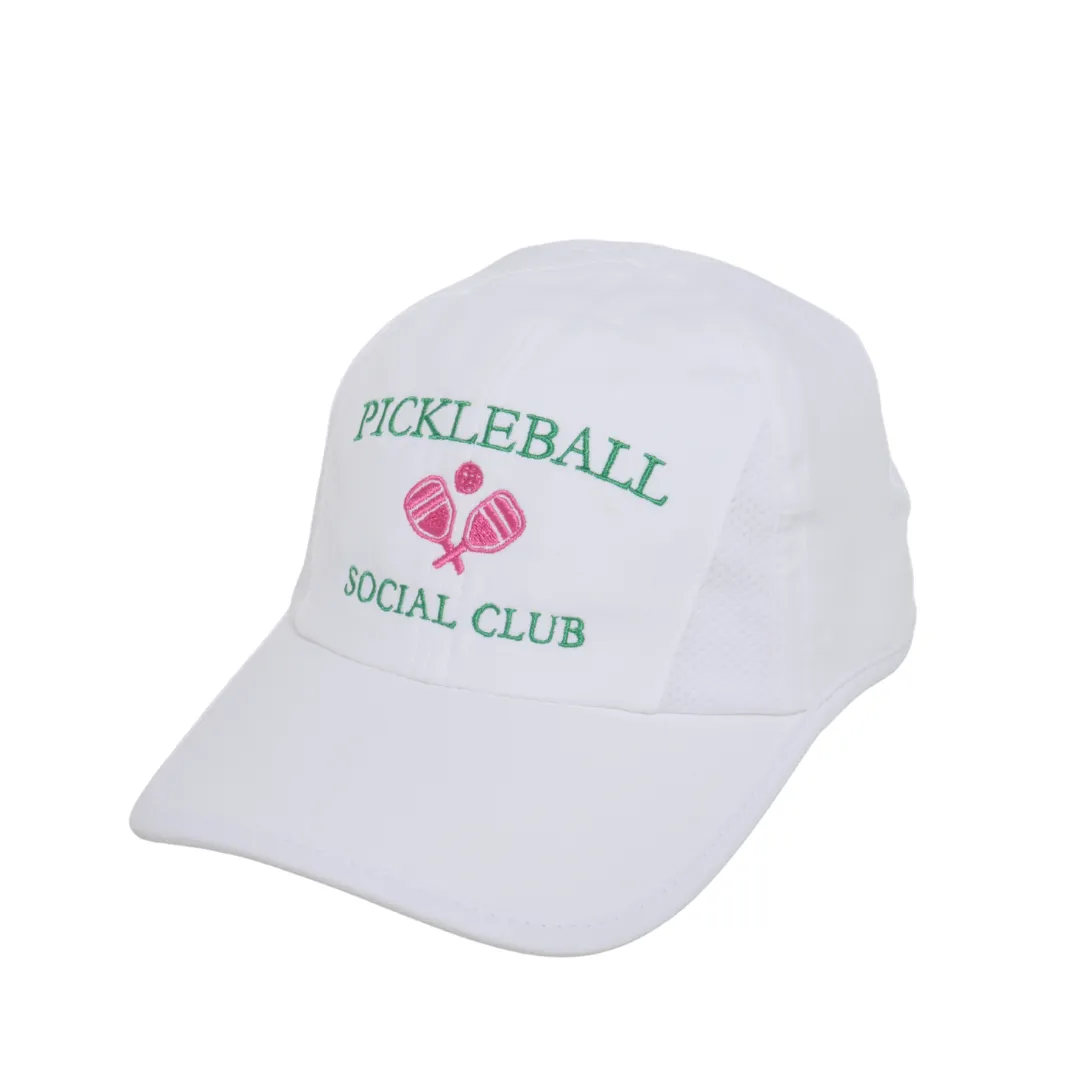 Pickleball Social Club with Pink Paddles Lightweight Ponyflo® Cap
