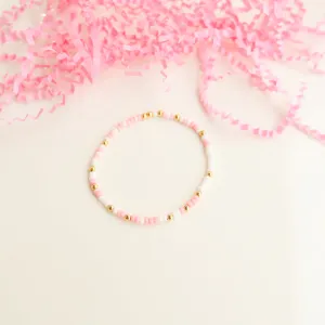 Pink and White Sprinkle Bracelet
