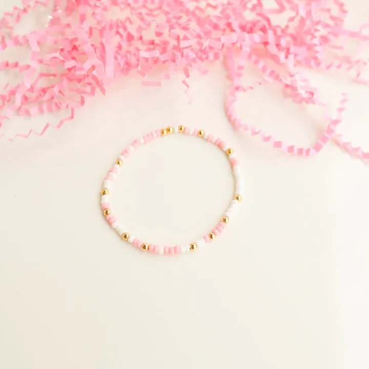 Pink and White Sprinkle Bracelet