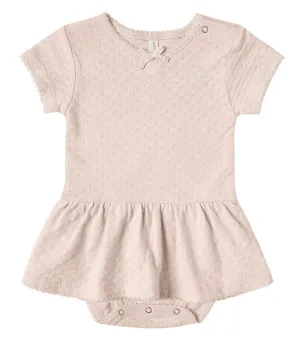 Quincy Mae Petal Pointelle Skirted Onesie