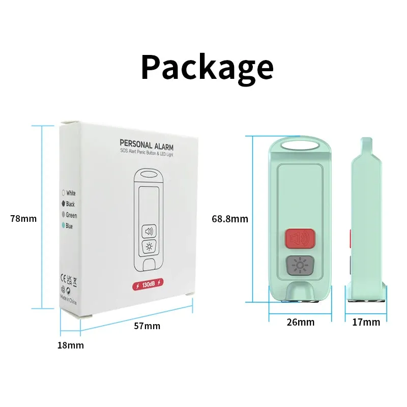 RECON GS2 130db Personal Safety Self Defense Alarm Rechargeable with LED Flashlight