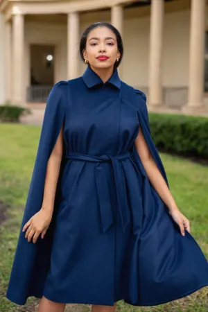 Royal Long Cape in Navy
