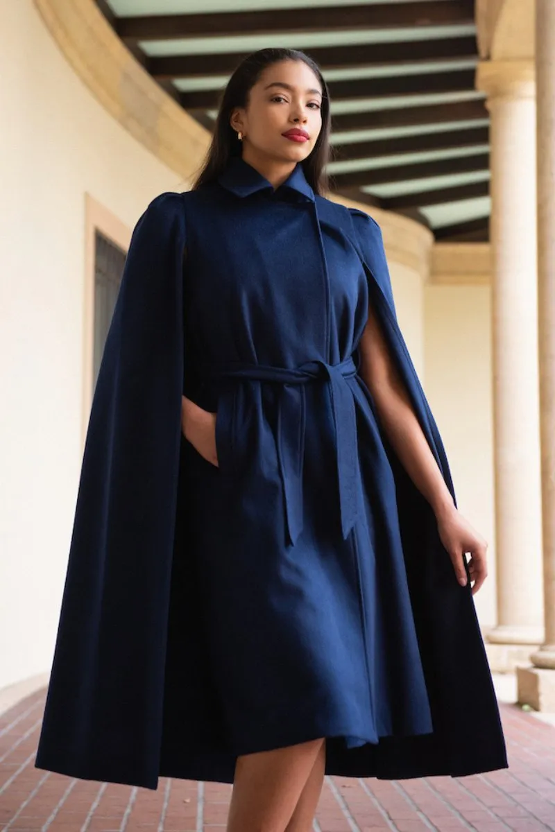 Royal Long Cape in Navy