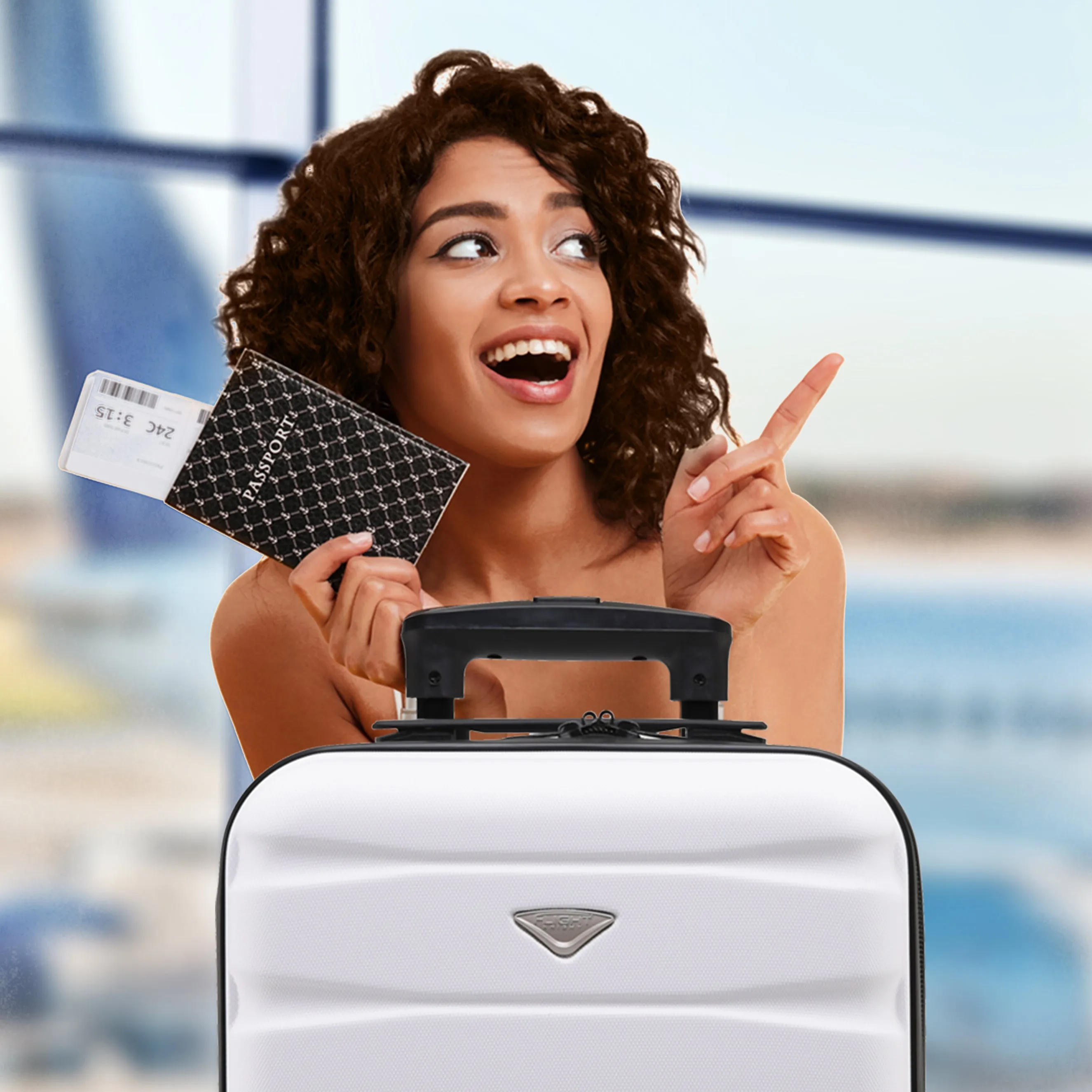 SAFIR Upgraded - 55x35x20cm 4 Wheel ABS Hard Case Suitcases Cabin & Hold Luggagee
