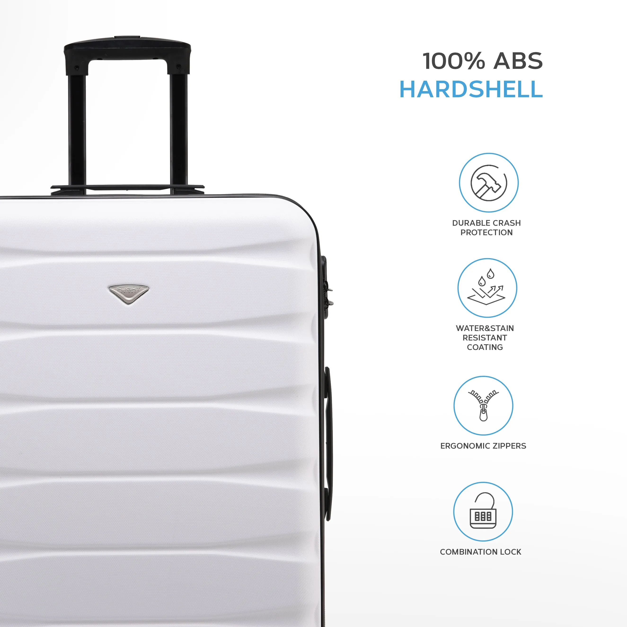 SAFIR Upgraded - 55x35x20cm 4 Wheel ABS Hard Case Suitcases Cabin & Hold Luggagee