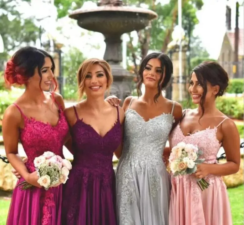 Sexy Colorful Pretty Fashion Spaghetti Straps Long Bridesmaid Dresses WG310