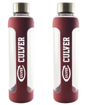 Silicone Glass Water Bottle - Maroon - 20oz