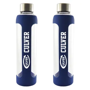 Silicone Glass Water Bottle - Navy - 20 oz