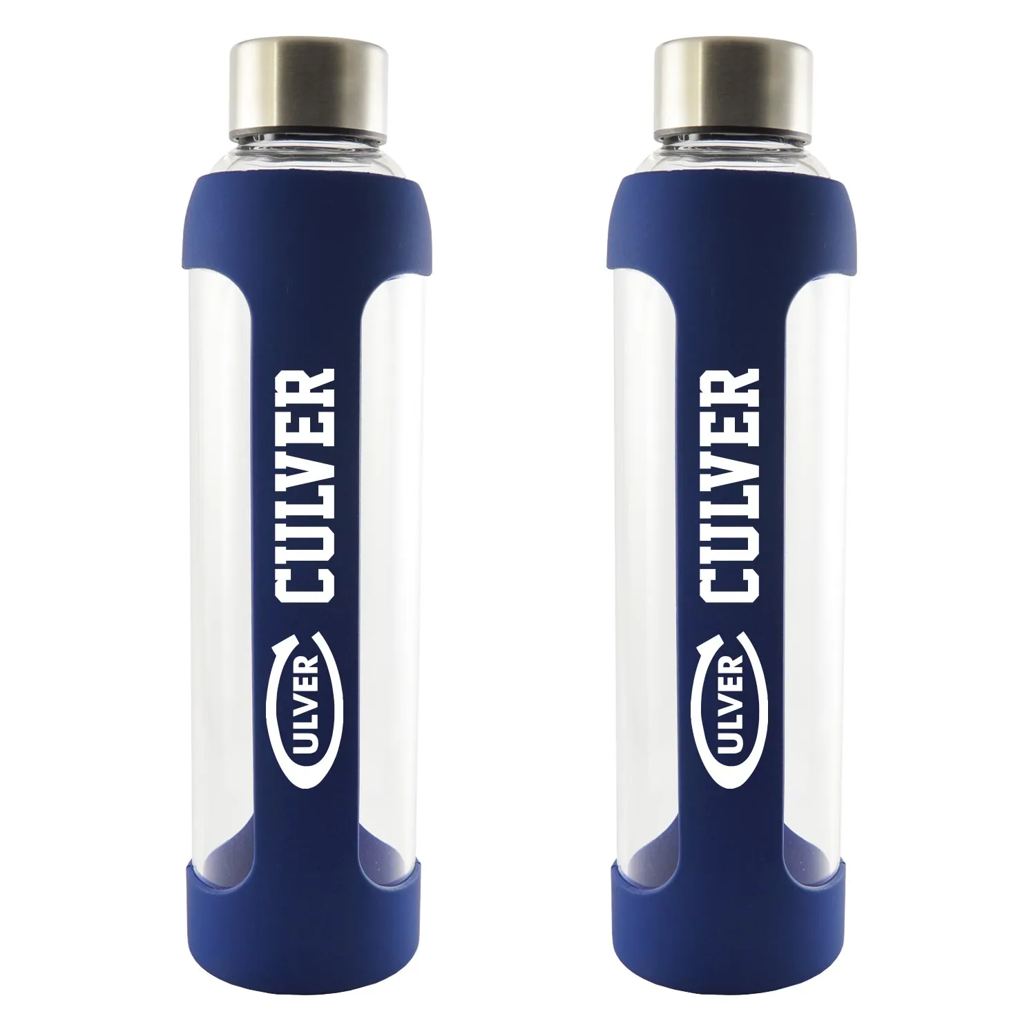 Silicone Glass Water Bottle - Navy - 20 oz