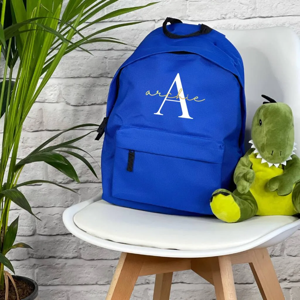 Silver Or Gold Personalised Kids Rucksack