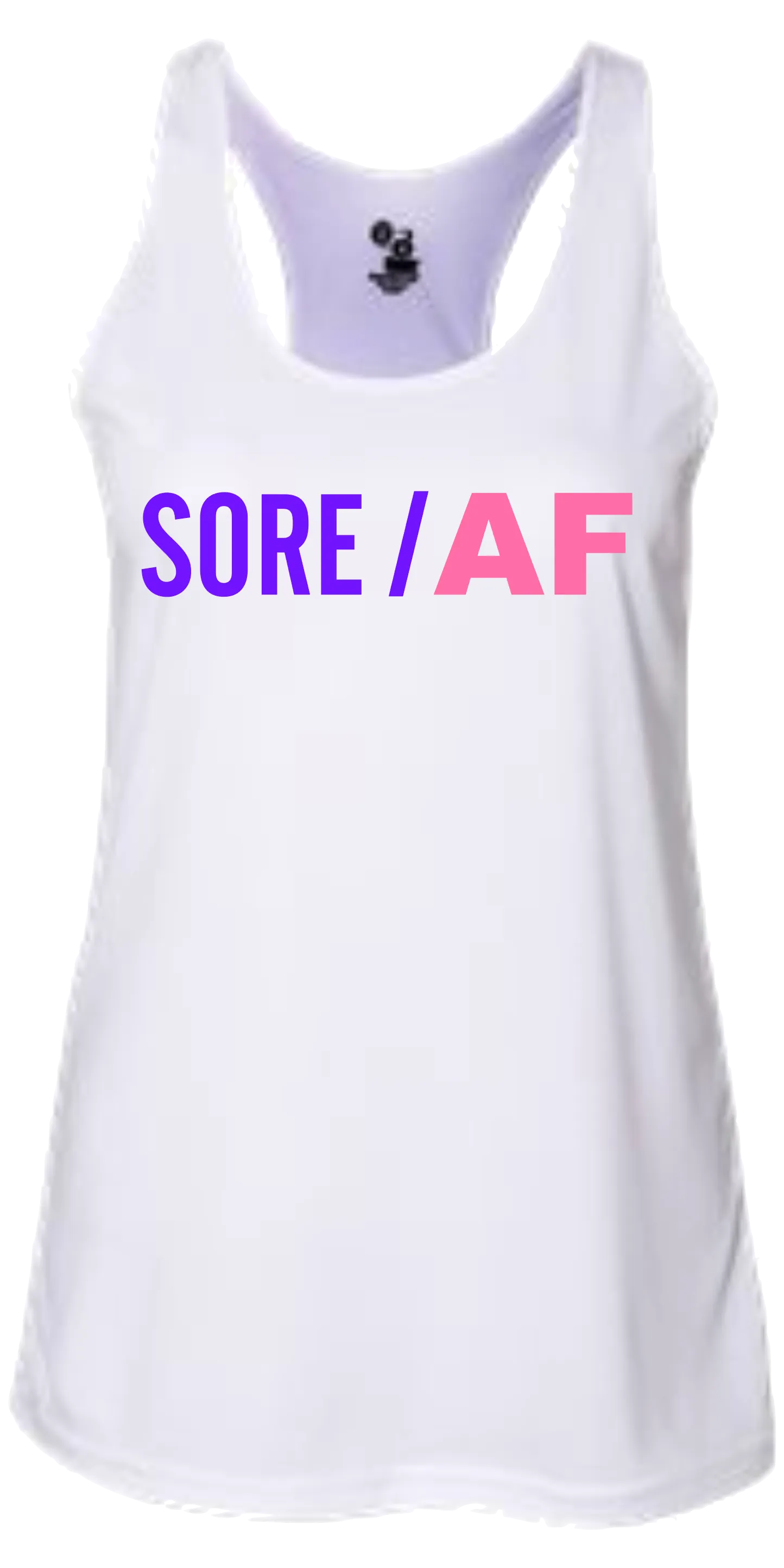 Sore/ AF Tee Shirt White Racerback Pink and Purple