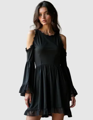 TEST2025-002 - Cold Shoulder Black Dress