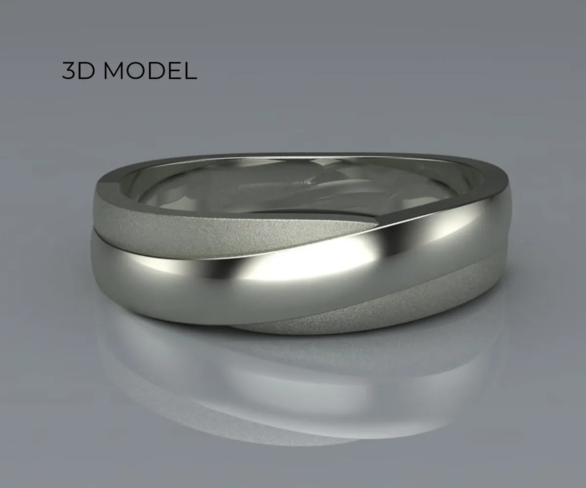 Textured Twist Custom Men's Wedding Band