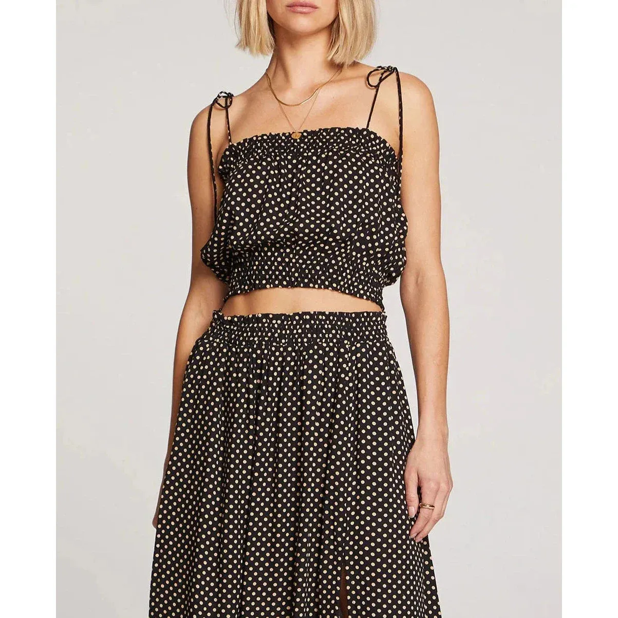 The Kelvin Tank by Saltwater Luxe - Black Polka Dot