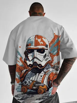 Trendy Samurai Print Short Sleeve Shirt