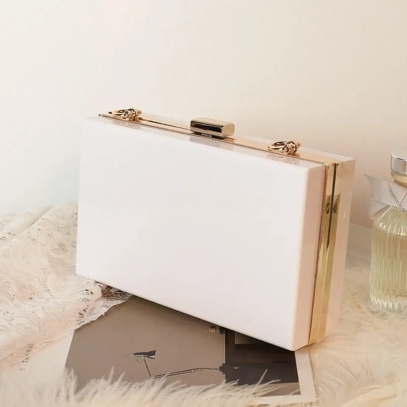 Trendy Transparent Handbag With Gold Plated Luxury Chain