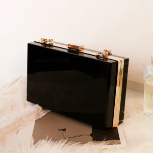 Trendy Transparent Handbag With Gold Plated Luxury Chain