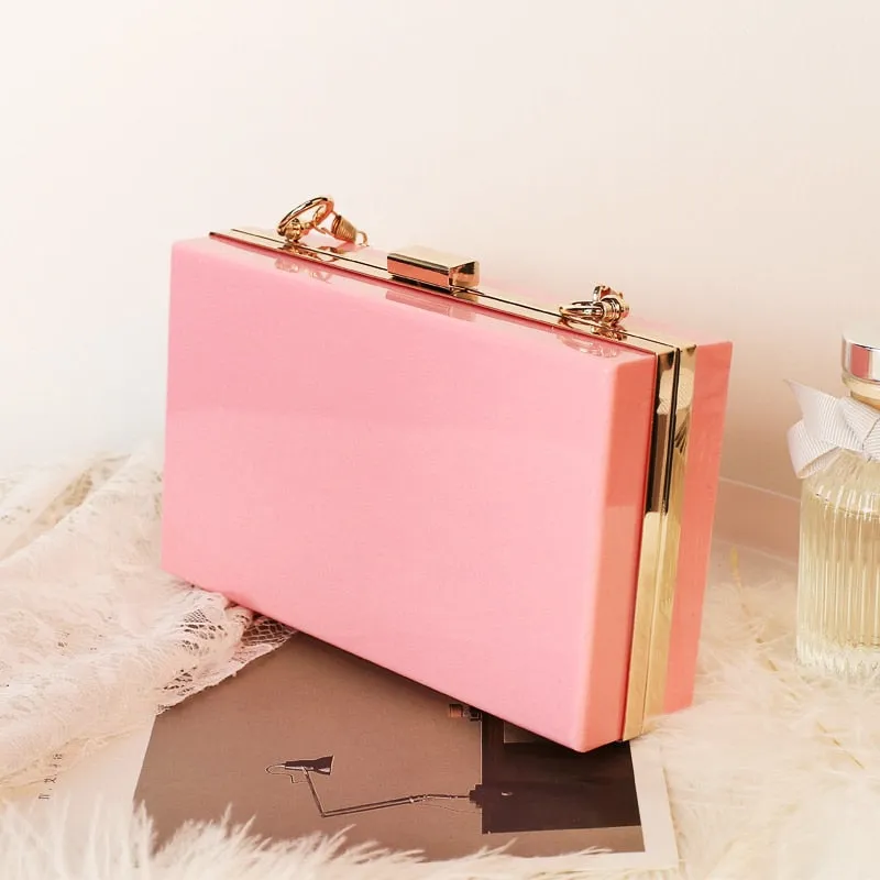 Trendy Transparent Handbag With Gold Plated Luxury Chain