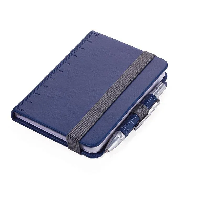 TROIKA Notepad DIN A7 with Multitasking Ballpoint Pen LILIPAD LILIPUT Blue