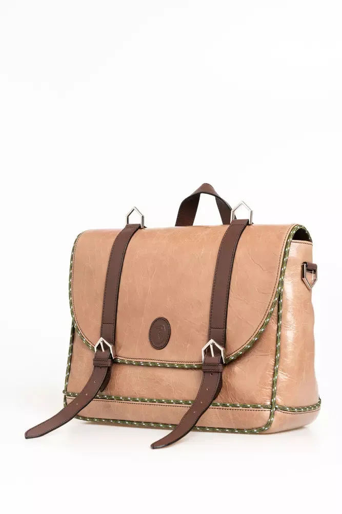 Trussardi Elegant Craquele-Effect Calfskin Briefcase