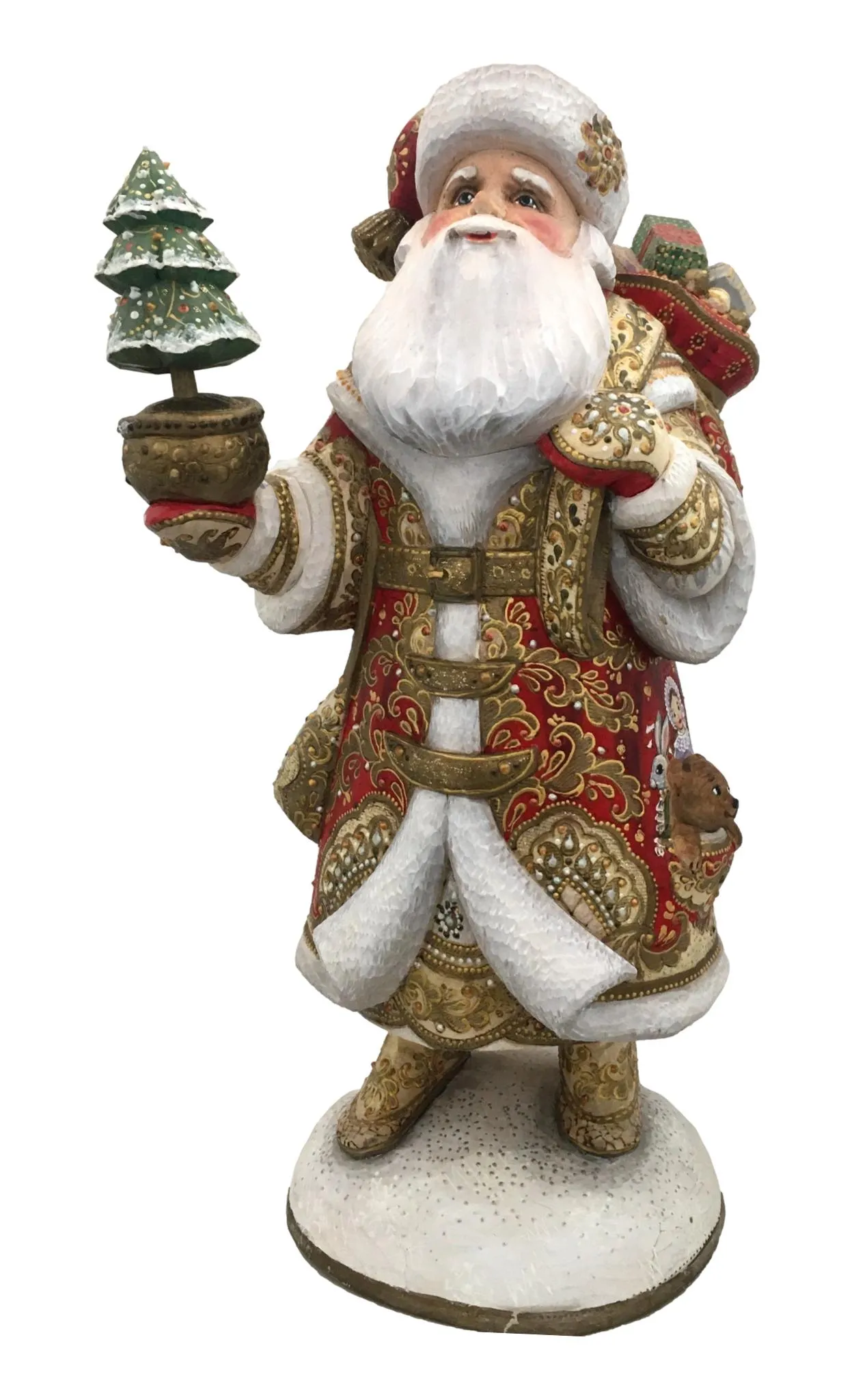 Unique Carved Santa Christmas Tree