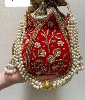 Unique Party Potli Purse in Red