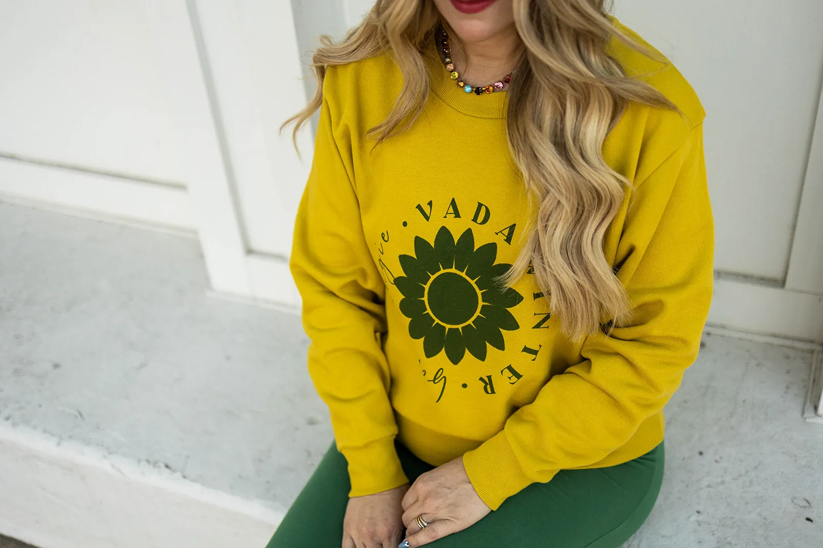 vada winter boho bougie crewneck sweatshirt