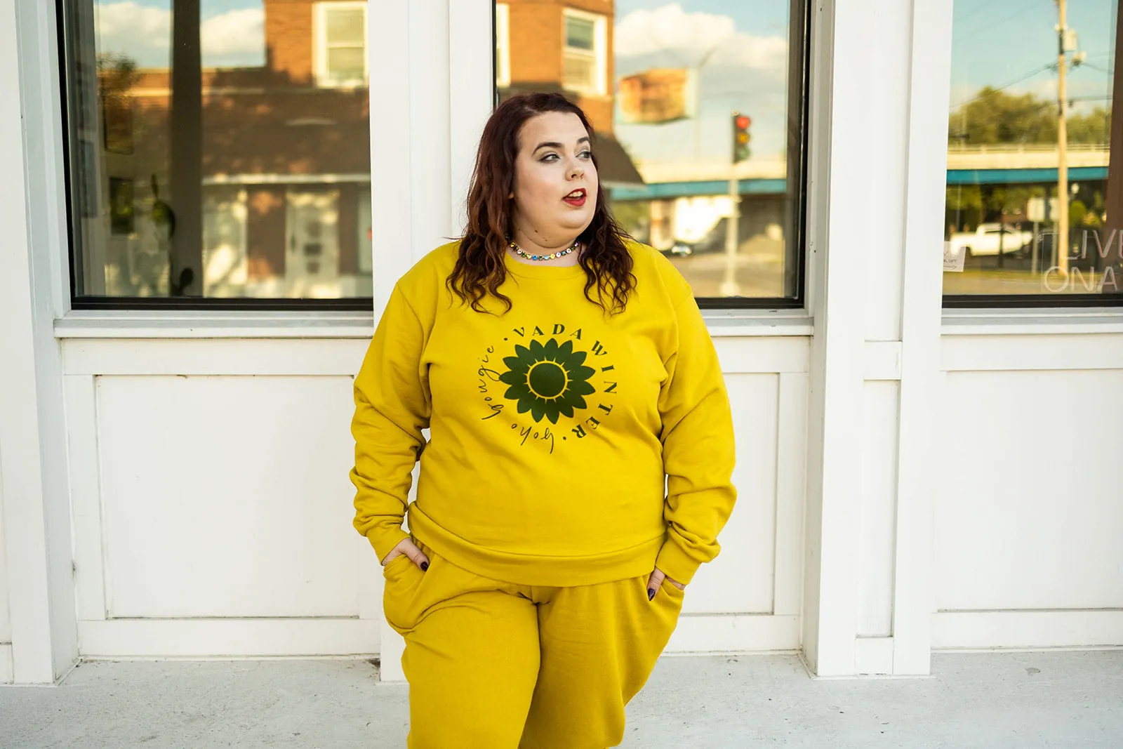 vada winter boho bougie crewneck sweatshirt