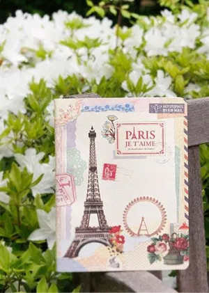 Vintage Collage Stitch Line Note (L) - Paris