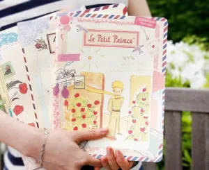 Vintage Collage Stitch Line Note (L) - The Little Prince