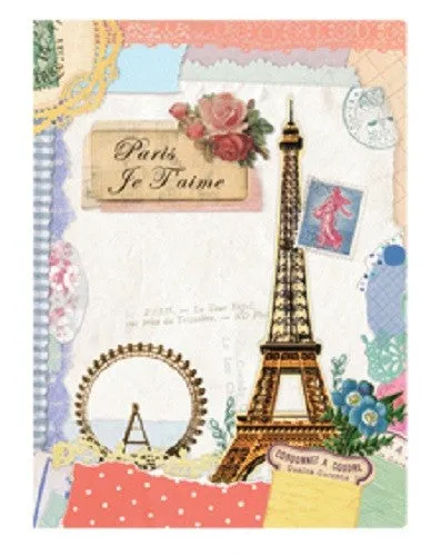 Vintage Collage Stitch Line Note (M) - Paris