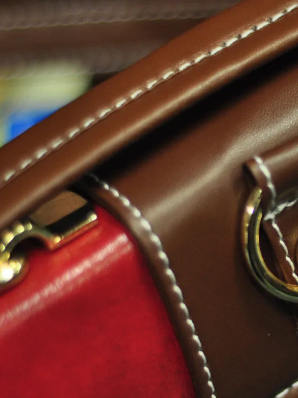 vintage style school double shoulder bag