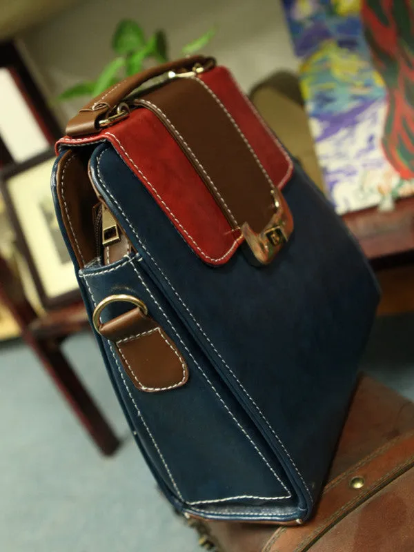 vintage style school double shoulder bag