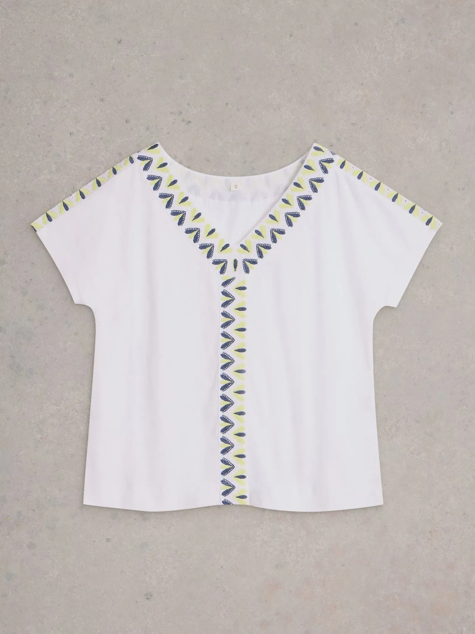 White Stuff Neva Embroidered Top White Mlt