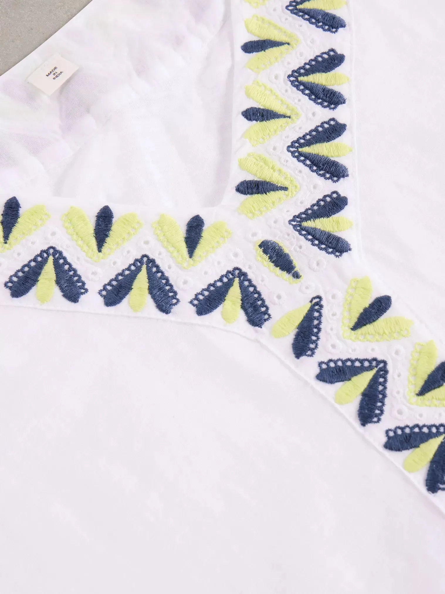 White Stuff Neva Embroidered Top White Mlt