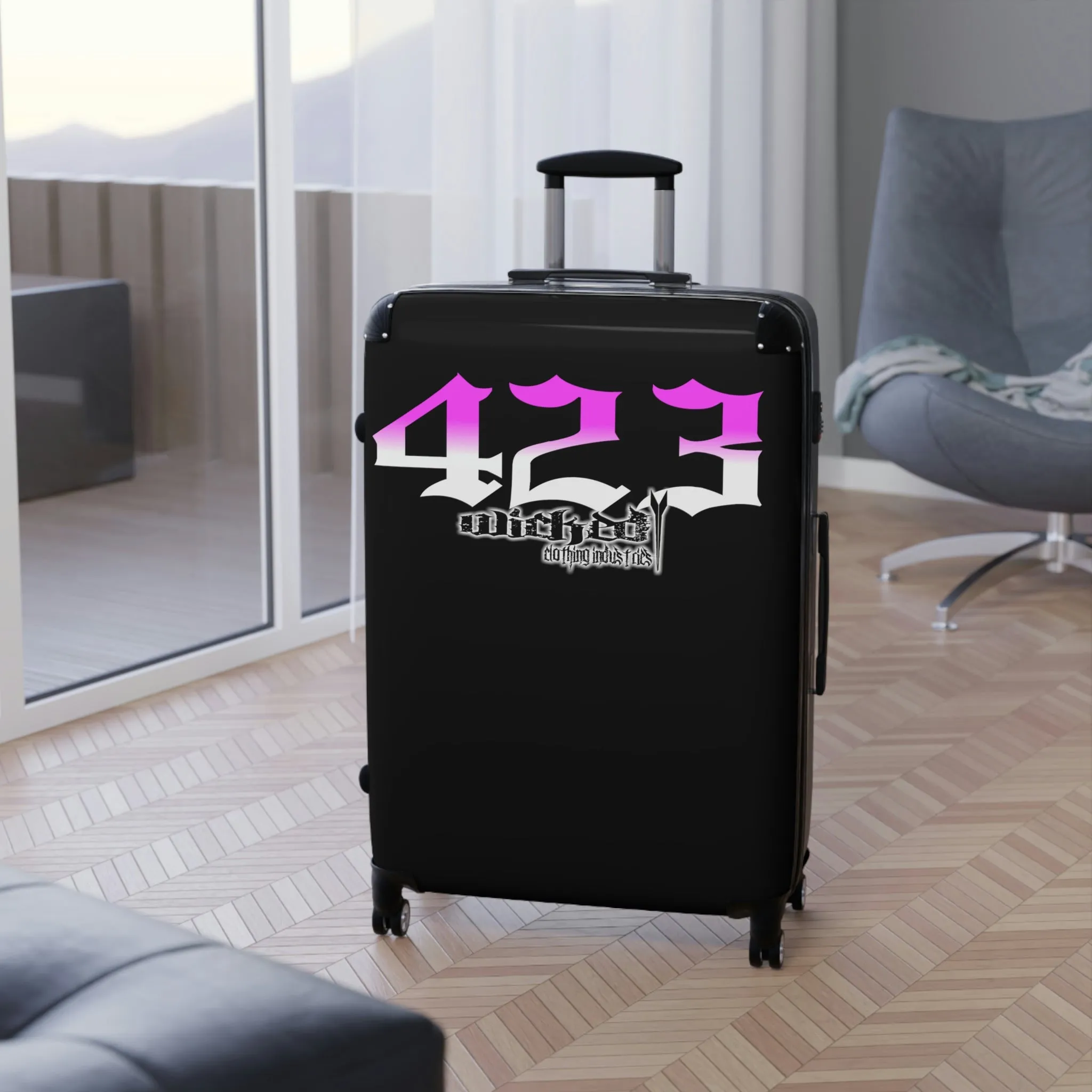 Wicked 423 Hot Pink /White Suitcases
