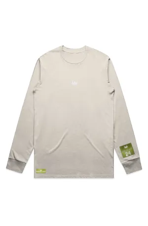 WOLFPACK UNLTD "STATEMENT" LIGHTWEIGHT TEE L/S EMBROIDERED LOGO | ECRU BEIGE