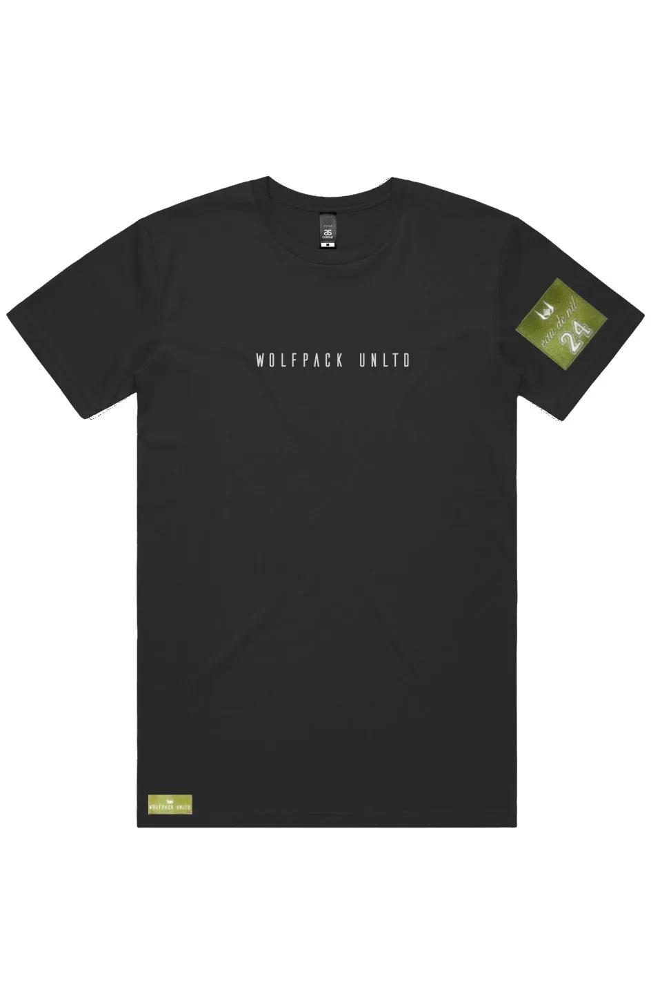 WOLFPACK UNLTD "STATEMENT" LIGHTWEIGHT TEE S/S TEXT LOGO | BLACK