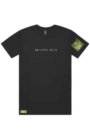 WOLFPACK UNLTD "STATEMENT" LIGHTWEIGHT TEE S/S TEXT LOGO | BLACK