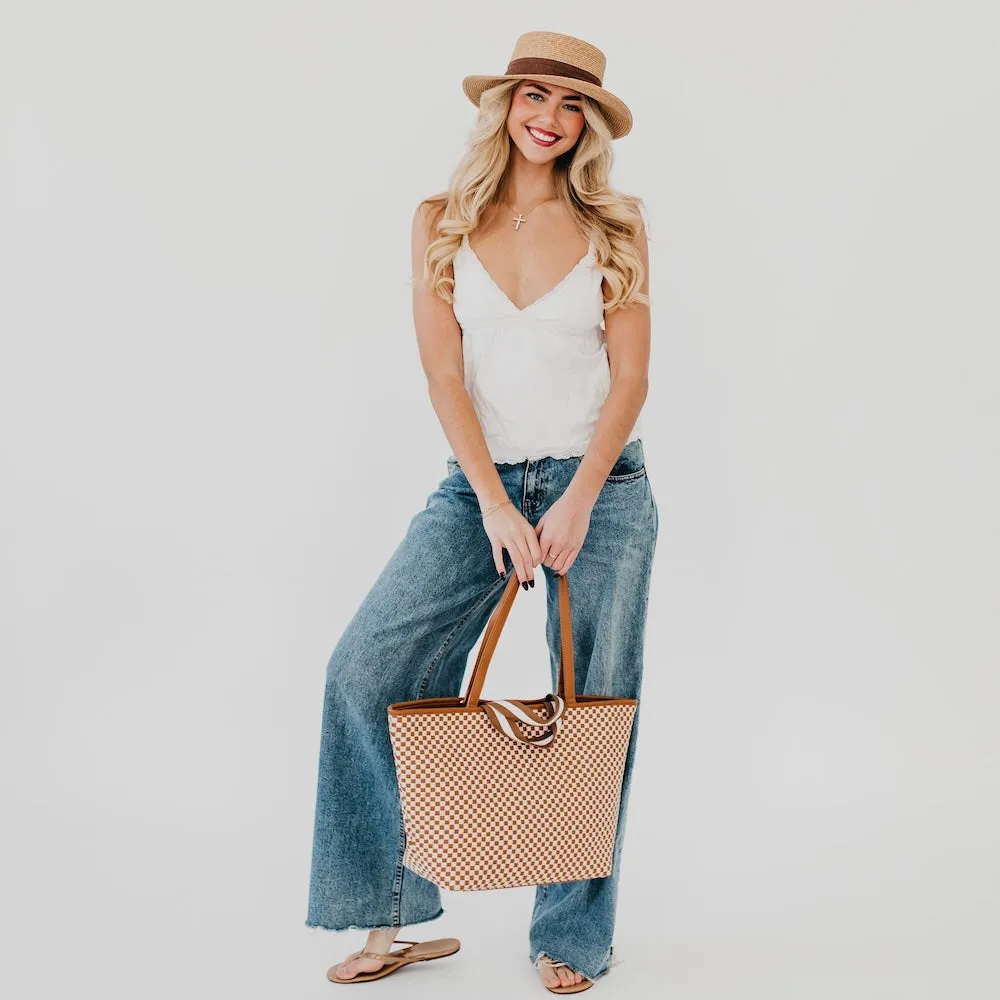 Woven Tiffany Organizer Tote Bag by Pretty Simple